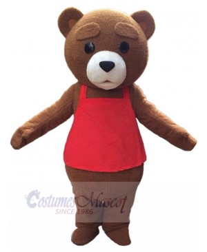 Bear with Red Vest Mascot Costume For Adults Mascot Heads