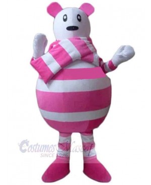 Pink and White Bear Mascot Costume For Adults Mascot Heads