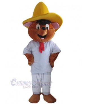 Bear with Yellow Hat Mascot Costume For Adults Mascot Heads