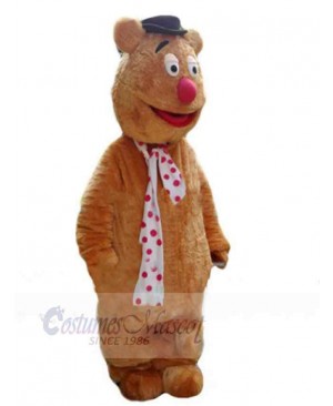 Bear with Polka Dot Scarf Mascot Costume For Adults Mascot Heads