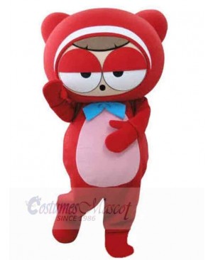 Pink Belly Red Bear Mascot Costume For Adults Mascot Heads