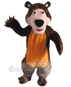 Orange Belly Brown Bear Mascot Costume For Adults Mascot Heads