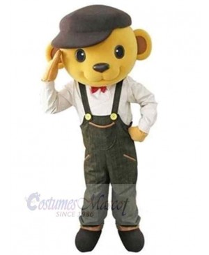 Saluting Yellow Bear Mascot Costume For Adults Mascot Heads