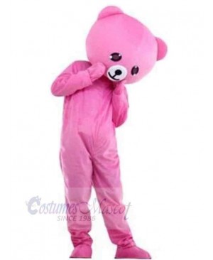 Shy Pink Bear Mascot Costume For Adults Mascot Heads