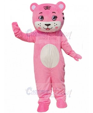 Likable Pink Baby Tiger Mascot Costume Cartoon