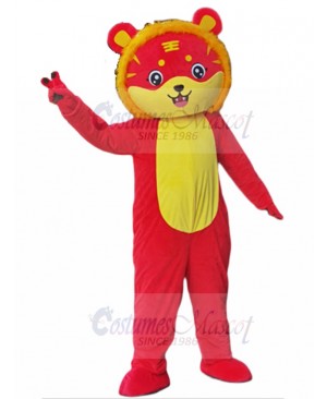 New Arrival Pleased Red Tiger Mascot Costume Cartoon
