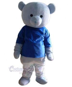 Simple Blue Bear Mascot Costume Animal