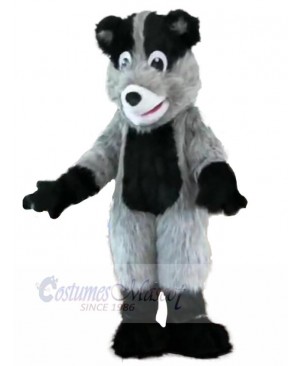 Grey and Black Grizzly Bear Mascot Costume Animal