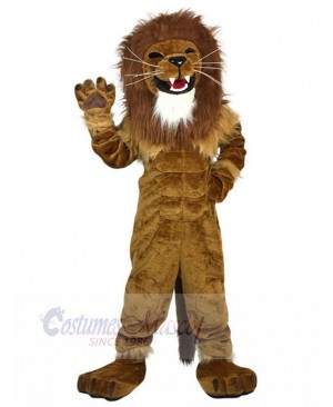 Happy Muscle Lion Mascot Costume Animal