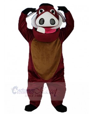 Cute Brown Boar Pig Mascot Costume Animal