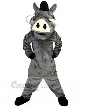 Cute Grey Boar Pig Mascot Costume Animal