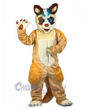 Cartoon Yellow Husky Dog Mascot Costume Animal