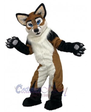 Male Brown Husky Dog Mascot Costume Animal