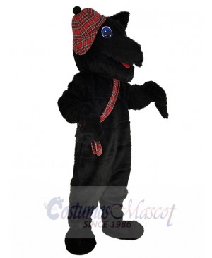 Black Scottish Dog Mascot Costume Animal with Blue Eyes