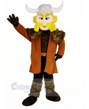 Thor the Giant Viking Mascot Costume with Silver Hemlet