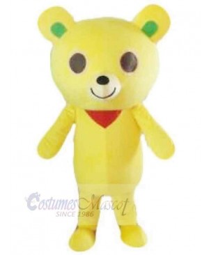 Cartoon Yellow Bear Mascot Costume Animal