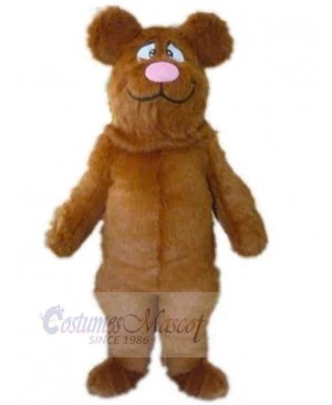 Furry Bear with Pink Nose Mascot Costume Animal