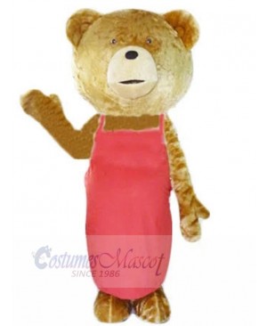 Bear with Red Apron Mascot Costume Animal