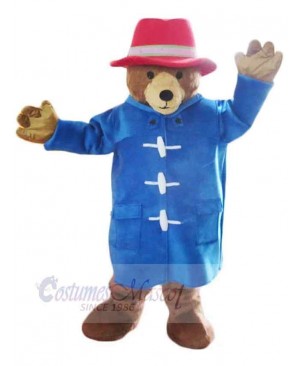 Bear in Blue Coat Mascot Costume Animal