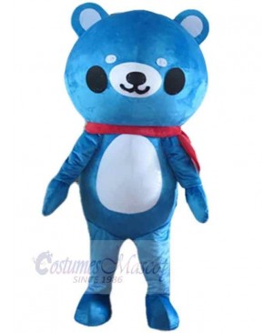 Cartoon Blue Teddy Bear Mascot Costume Animal