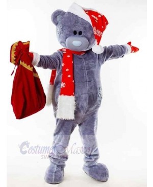 Christmas Bear with Gift Bag Mascot Costume Animal