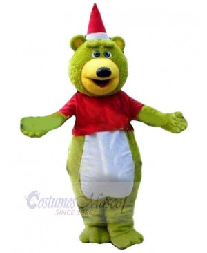 Christmas Green Teddy Bear Mascot Costume Animal