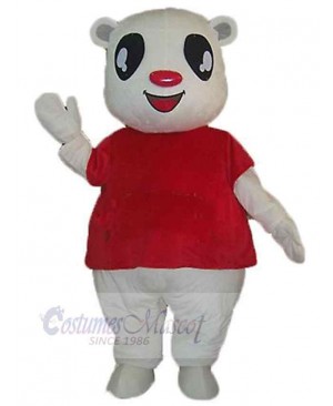 Happy White Bear Mascot Costume Animal