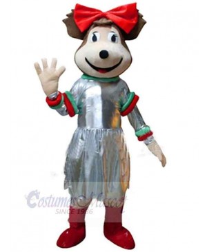 Dandified Girl Bear Mascot Costume Animal