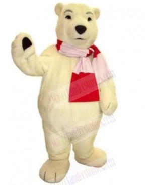 Bear in Patchwork Scarf Mascot Costume Animal