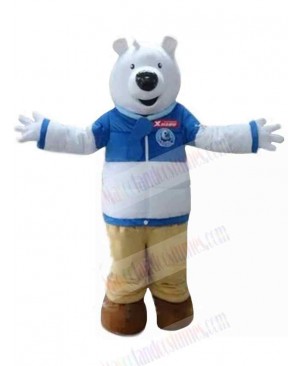 Bear Wearing Down Jacket Mascot Costume Animal