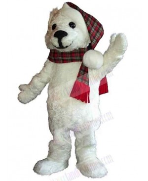 Bear in Plaid Scarf Mascot Costume Animal