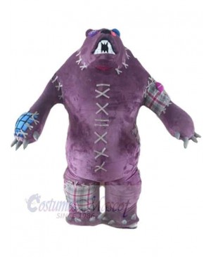 Scary Purple Bear Mascot Costume Animal