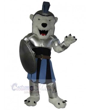Bear with Silver Armor Mascot Costume Animal