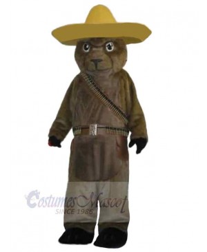 Veteran Gunner Bear Mascot Costume Animal