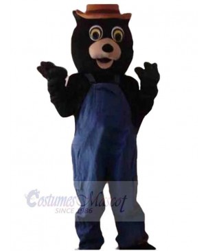 Black Worker Bear Mascot Costume Animal
