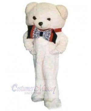White Bear with Bow-Tie Mascot Costume Animal
