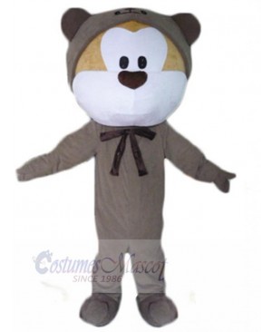 Beige And White Gray Combination Bear Mascot Costume Animal