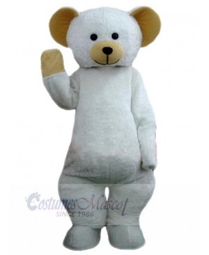White Bear with Brown Ears Mascot Costume Animal