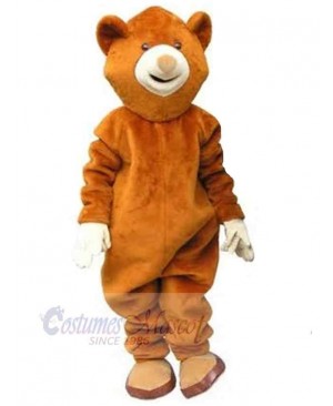 Smart Brown Bear Mascot Costume Animal