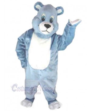 White Belly Blue Bear Mascot Costume Animal