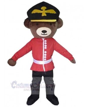 English Soldier Bear Mascot Costume Animal