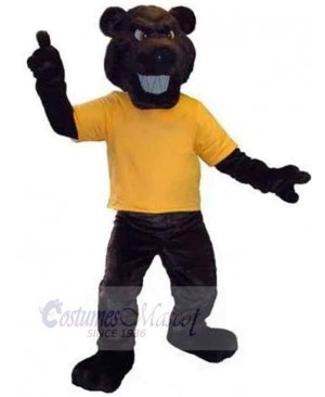 Bear in Yellow T-shirt Mascot Costume Animal