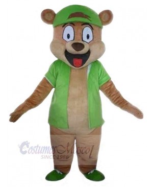 Bear with Green Shoes Mascot Costume Animal