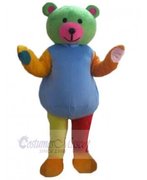 Multicolored Teddy Bear Mascot Costume Animal