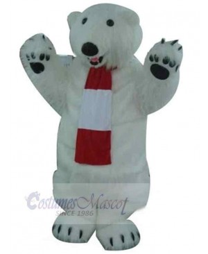 Hairy White Polar Bear Mascot Costume Animal