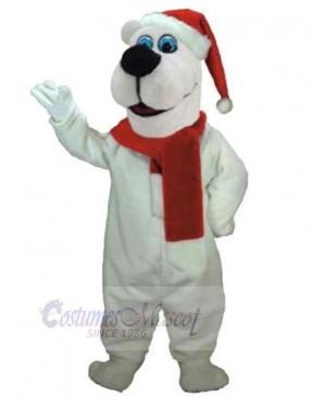 Christmas White Bear Mascot Costume Animal