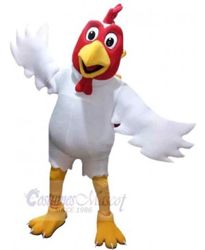 White Rooster Mascot Costume Animal