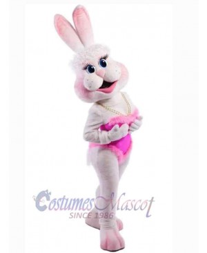 Pink Bunny Girl Mascot Costume Animal