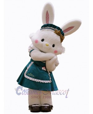 Super Cute White Bunny Mascot Costume Animal