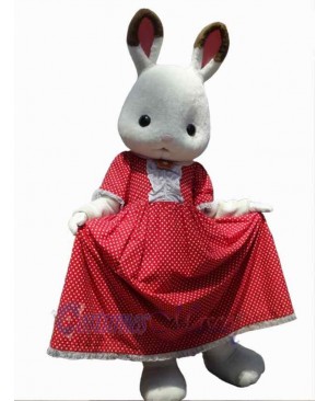 Bunny in Red Dress Mascot Costume Animal